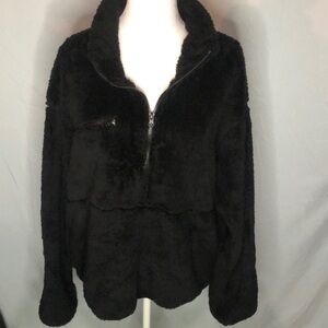 Love Ellie Women’s Black Sherpa 3/4 Zip NWOT Size XL